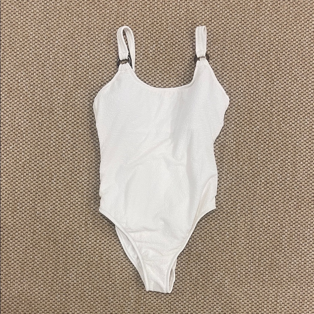 Shade & Shore Textured Cream Swimsuit